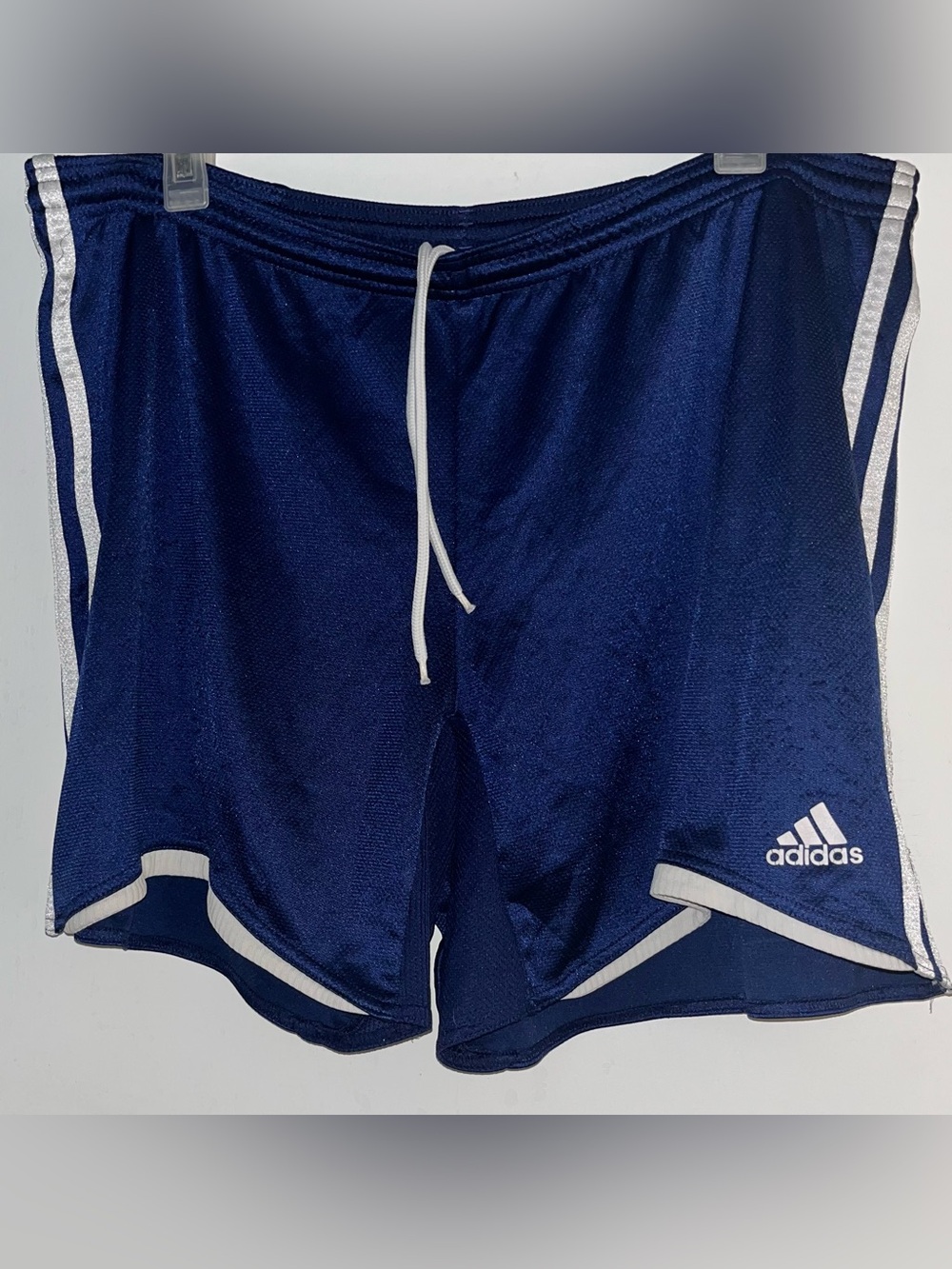 adidas Navy Blue and White Athletic Shorts